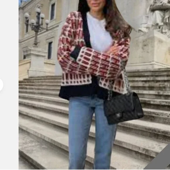 Zara Home Alone Logo Wool blend knit Jacket Cardigan NWT - Picture 3 of 16